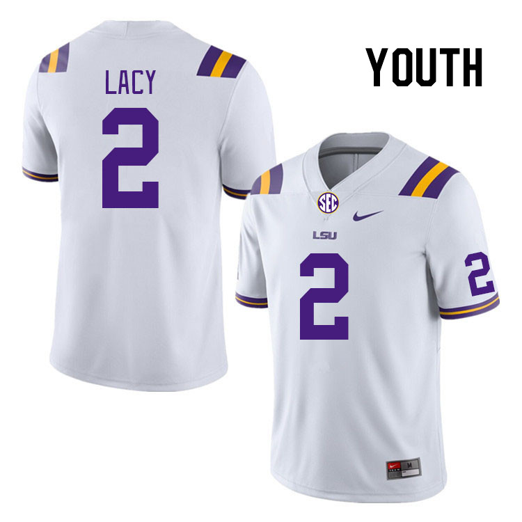 Youth #2 Kyren Lacy LSU Tigers College Football Jerseys Stitched-White - Click Image to Close